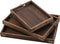 TOPZEA 3 Pack Wood Serving Tray with Handle, Farmhouse Wooden Coffee Table