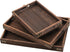 TOPZEA 3 Pack Wood Serving Tray with Handle, Farmhouse Wooden Coffee Table