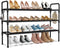 Long Shoe Rack for Closet, 12-16 Pairs Stackable Shoe Organizer, Shoe Shelf