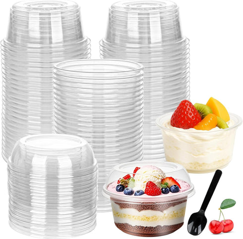 Ysglory 50 Pack 12 oz Plastic Dessert Cups Clear Acai Bowls with