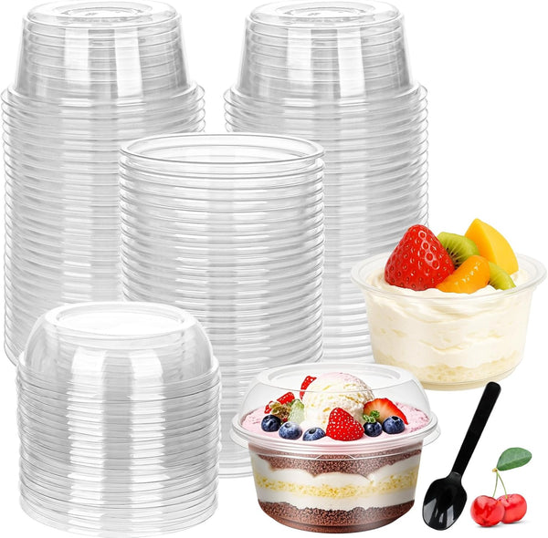 Ysglory 50 Pack 12 oz Plastic Dessert Cups Clear Acai Bowls with
