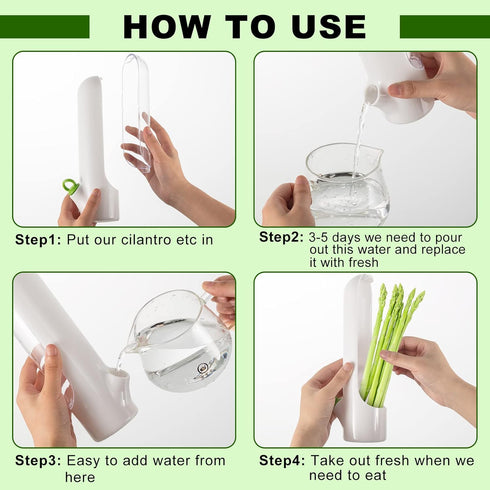 Herb Saver Pod, Herb Keeper Vegetable Fresh Containers for Refrigerator, Keeps Greens Fresh for 2-3 Weeks (2)