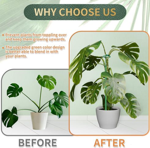 Stroller Stakes,3Pcs 17.9In 42.3In Telescoping Plant to Adjustable Monstera Plant Support Orchid Sticks with Clips