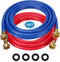 12FT Rubber Washing Machine Hoses, 3/4 Connection Supply Lines for Hot and Cold Water, 2 Packs by MIFLUS