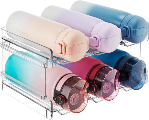 Lifewit Stackable Water Bottle Organizer, 2Pack for Cabinet and Kitchen Pantry Storage, Holds 6 Bottles