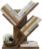 Tajsoon Tree Bookshelf, 3 Tier Book Storage Organizer, Desktop Bookshelf for CDs, Magazine, Rustic Brown