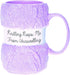 Boxer Gifts 'Knitting Keeps Me From Unraveling' Novelty Knitting Gift Mug, Light Pink with Realistic Yarn Detailing