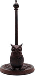 JETLAND Vintage Standing Paper Towels Holder, Cast Iron Owl Kitchen Paper Stand with Non-slip Base, Antique Brown