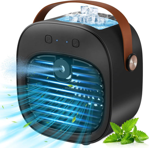 Portable Air Conditioners, 5200mAh Mini Air Cooler with 3 Speeds, Small Desk Air Conditioner for Bedroom, Office