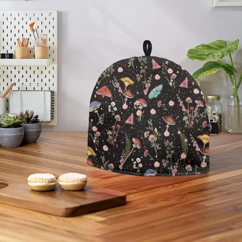 Hudotybom Vintage Mushroom Tea Cozy, Insulated Large Teapot Cover, Machine Washable Coffee Pot Cloth Cover