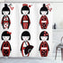 Ambesonne Ethnic Shower Curtain, Unique Geisha Dolls in Folkloric Costumes, Bathroom Decor Set, 69" W x 70" L