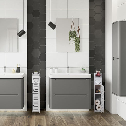 2 TuoxinEM Storage Cabinet for Small Spaces, Over The Toilet Cabinet for Skinny Bathroom Storage Corner Floor, Slim