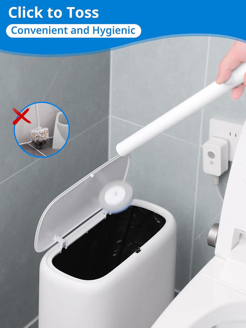 TidyTale Set, 12 Disposable Toilet Cleaner Wand and Holder Wall Mounted Toilet Bowl Brush Kit with Refill Heads