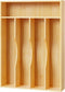 Bellsal 10 Inch Utensil Organizer, Silverware Tray for Drawer, 5 Compartment Bamboo Cutlery Organizer