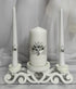 Unity Candle Set for Wedding Ceremony & Reception – 6” Pillar & Two 10” Taper Candles – Handmade in USA, White