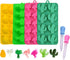 KRLIFCSL Candy Molds Ice Cube Trays - Silicone Molds for Making Ice, Jelly, Chocolate, Soap (Pack of 4, Multicolor)