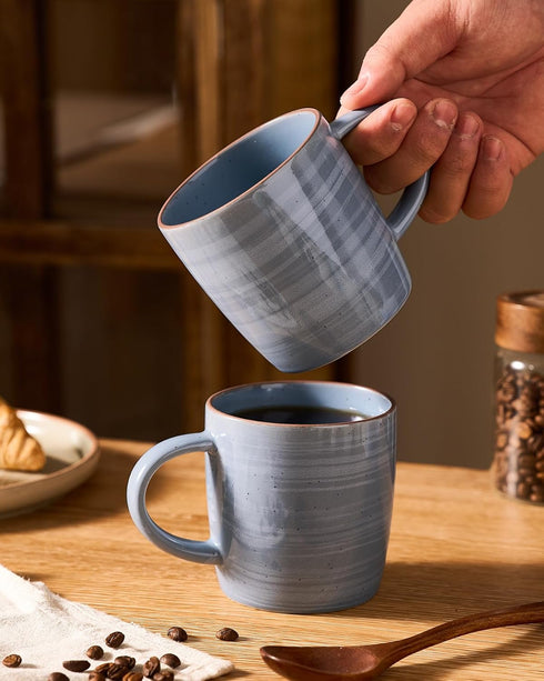 Set 6, 13 oz Set famiware Coffee Mugs of Meteor Ceramic Mug Cup with Handle for Coffee, Tea, Cappuccino, Latte, Milk