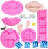 Baby Shower Fondant Molds (5 Pack) - Cute Silicone Chocolate Feet and Clothes Molds for Cake Decorating