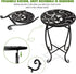 Kaesithar 15 Inch Tall Metal Plant Stand Indoor Outdoor, Round Side Table with Swirl Pattern, Rust Resistant Iron