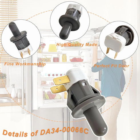 DA34-00066C Refrigerator Door Switch Compatible with Samsung, Replaces 2705488, AP5306252, PS4138763