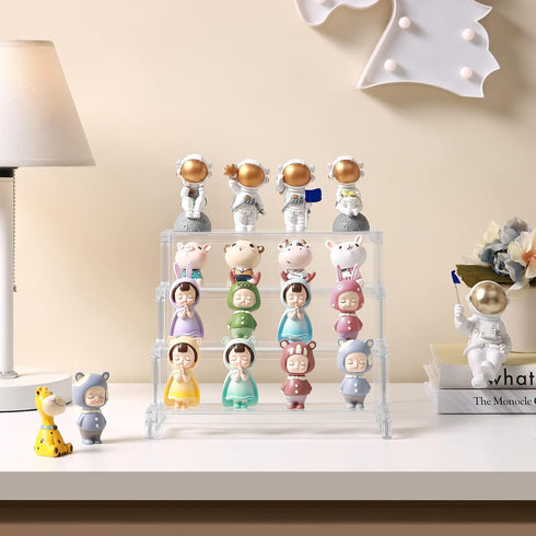 Lifewit 4 Tier Clear Display Risers Stand, Plastic Organizers for Figures, Cupcake, Dessert, Desktop Display