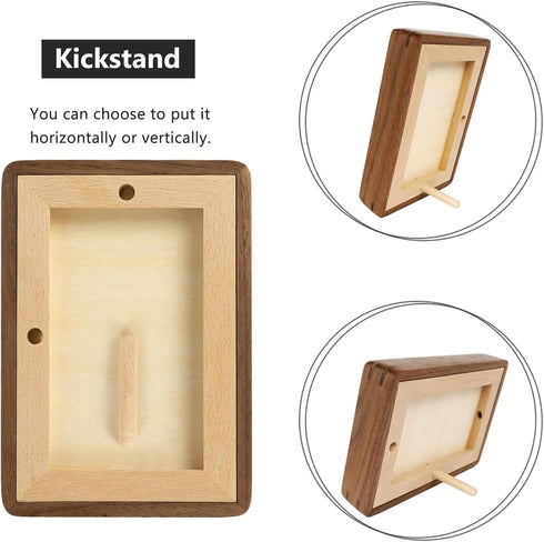 Moudra 3"x4" 2"x3") Handcrafted Solid Wood Picture Frame with Mat for Wall or Tabletop Display, Perfect for Photos