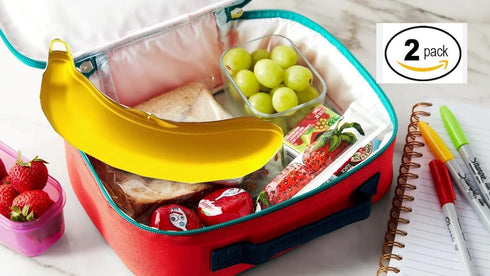 2 Pack Banana Keeper On The Go Outdoor Travel Case BPA-Free Fruit Protector Portable Banana Holder Cute Carrier Storage