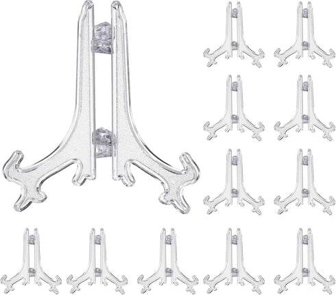 uxcell 4" Acrylic Plate Stands, 12Pcs Display Easels for Card Holders, Photo Frames