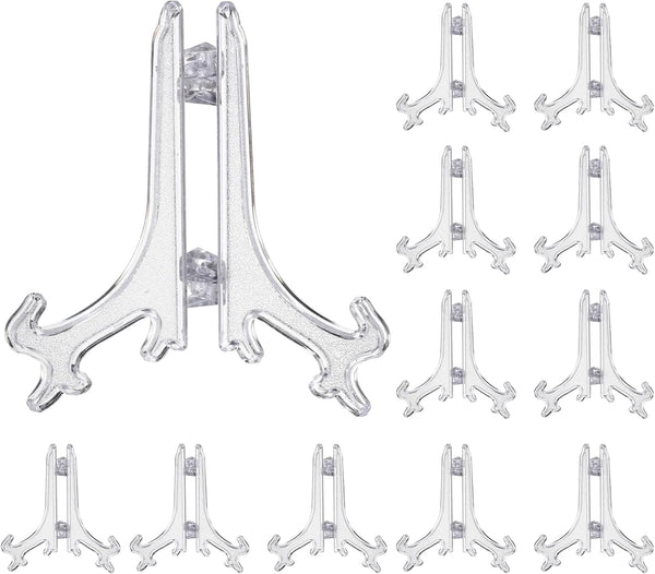uxcell 4" Acrylic Plate Stands, 12Pcs Display Easels for Card Holders, Photo Frames