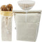 Hook&Loop Cotton Bread Bag with Beeswax Lining 2Pack, 16.5x12.5in Unbleached Cloth Bees