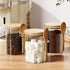 1 Pack 15oz Glass Sugar Container with Spoon - Glass Jars with Bamboo Lid and Spoon, Bamboo Lid Storage Jar Containers