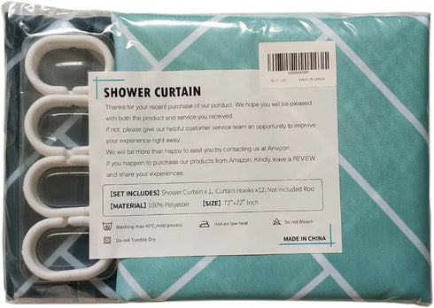 18 Hooks,108" W72" Inch MORNITE Extra Wide Shower Curtain Mens Bathroom Teal Light Blue Ombre White, Wrap Around