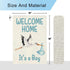 Welcome Home Baby Boy Garden Flag 12×18 Inch Double Sided Burlap Flag for Newborn Gender Reveal Lawn Yard Sign