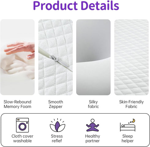 Cervical Memory Foam Pillow, Butterfly Shaped Neck Pillow for Pain Relief Sleeping, Orthopedic Contour Ergonomic