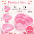 Heart Shaped Cake Pans, 3 Pcs Silicone Molds, Non-Stick Heart Baking Pans for Valentine's Day Desserts