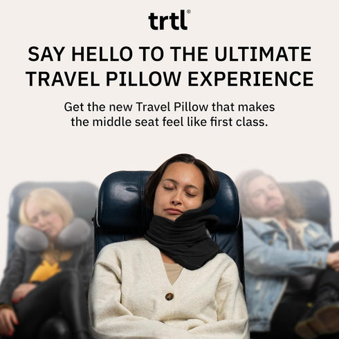 trtl Pillow - Super Soft Neck Support Travel Pillow - Scientifically Proven, Machine Washable - Black