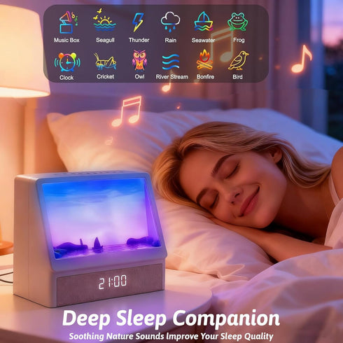 Sunrise Alarm Clock Night Light, Hatch Alarm Clock for Adults with Sound Machine Bluetooth Speaker White Noise Sound