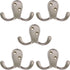 Design House 207761 Wall-Mounted Double Hook for Coat Hat, Towel Robe in Bathroom or Closet Satin Nickel 10-Pack