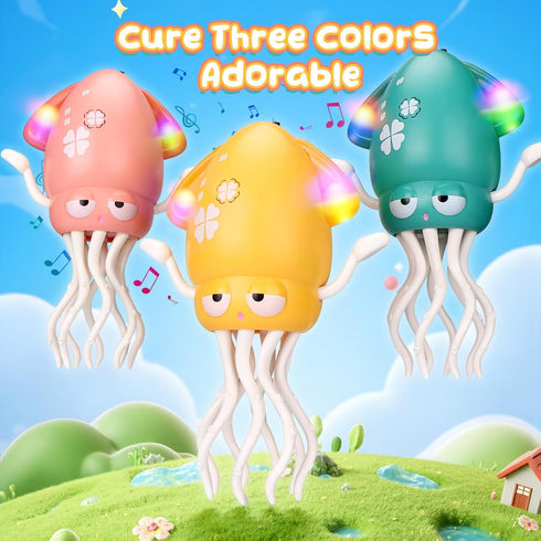Have,Tummy Vodolo Magic Electric Dancing Octopus Toy with Led Light and Music,Automatic Evasion Crawling Dancing