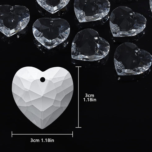 20pcs 28mm longsheng Crystal Prisms Heart Shape Chandelier Drop Parts Hanging Pendants Curtain Lamp Drop Rainbow Maker