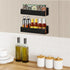 Kitchen Spice Rack for Wall - 13.8" Black Large Adhesive Hanging Spice Racks, 2 Packs Storage Organizer