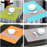 SHACOS Placemats Set of 4 Colorful Woven Vinyl Place Mats for Dining Table, Reversible