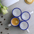 City to Cottage Handcrafted Navy Blue Stripe Ceramic Espresso Cups - Set of 4 for Espresso Machine