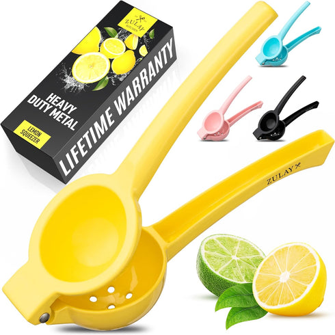 Zulay Kitchen Metal Lemon Squeezer - Handheld Lemon Juicer Squeezer - Easy