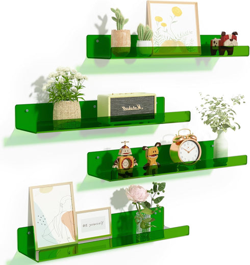 upsimples Acrylic Shelves for Wall Decor, 15" Display Shelf Perfume Organizer for