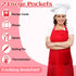 24 Pack 2 JaGely Adjustable Bib Apron with Pockets Black Aprons Bulk for Server Adult Women Kitchen Apron Water Oil