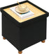 PINPLUS Storage Ottoman Cube, White Linen Footrest with Wooden Legs, Foldable Fabric
