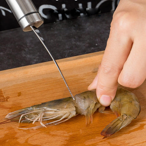 (2 Pack) Stainless Steel Shrimp Line Knife + Shrimp Peeler, Kitchen Tools for Easily Removing Fish Scales and Shells