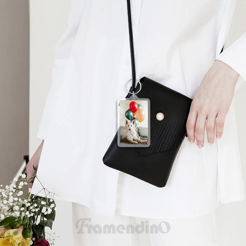 Framendino 24 Pack Acrylic Keychain Blanks Rectangle Photo Frame Key Rings, 2 x 3 Inch