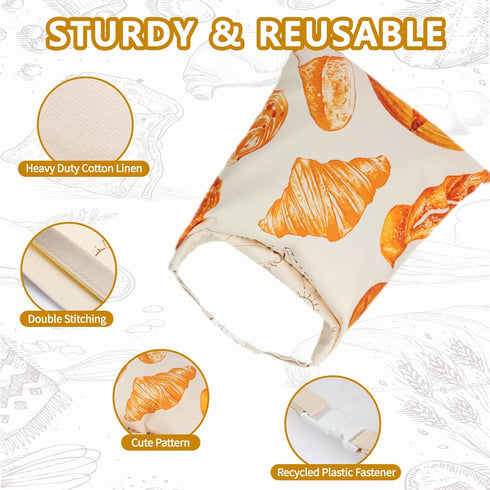 2 Pack Counter Bread Bags for Homemade Bread Sourdough - Beeswax Bread Bags for Sourdough with Bowl Cover, Reusable